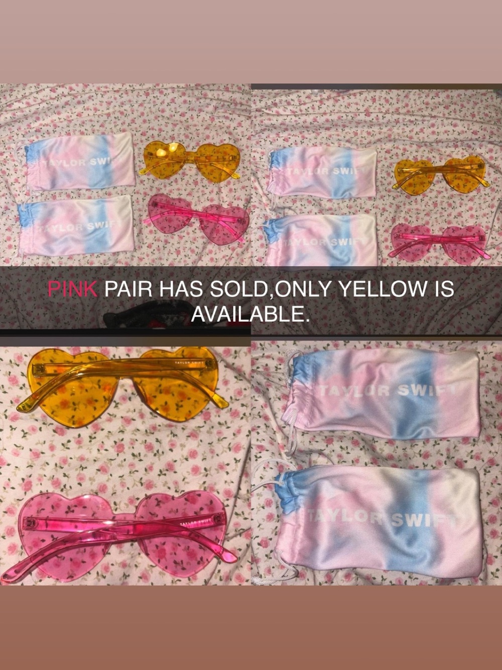 Yellow Taylor Swift Lover Sunglasses